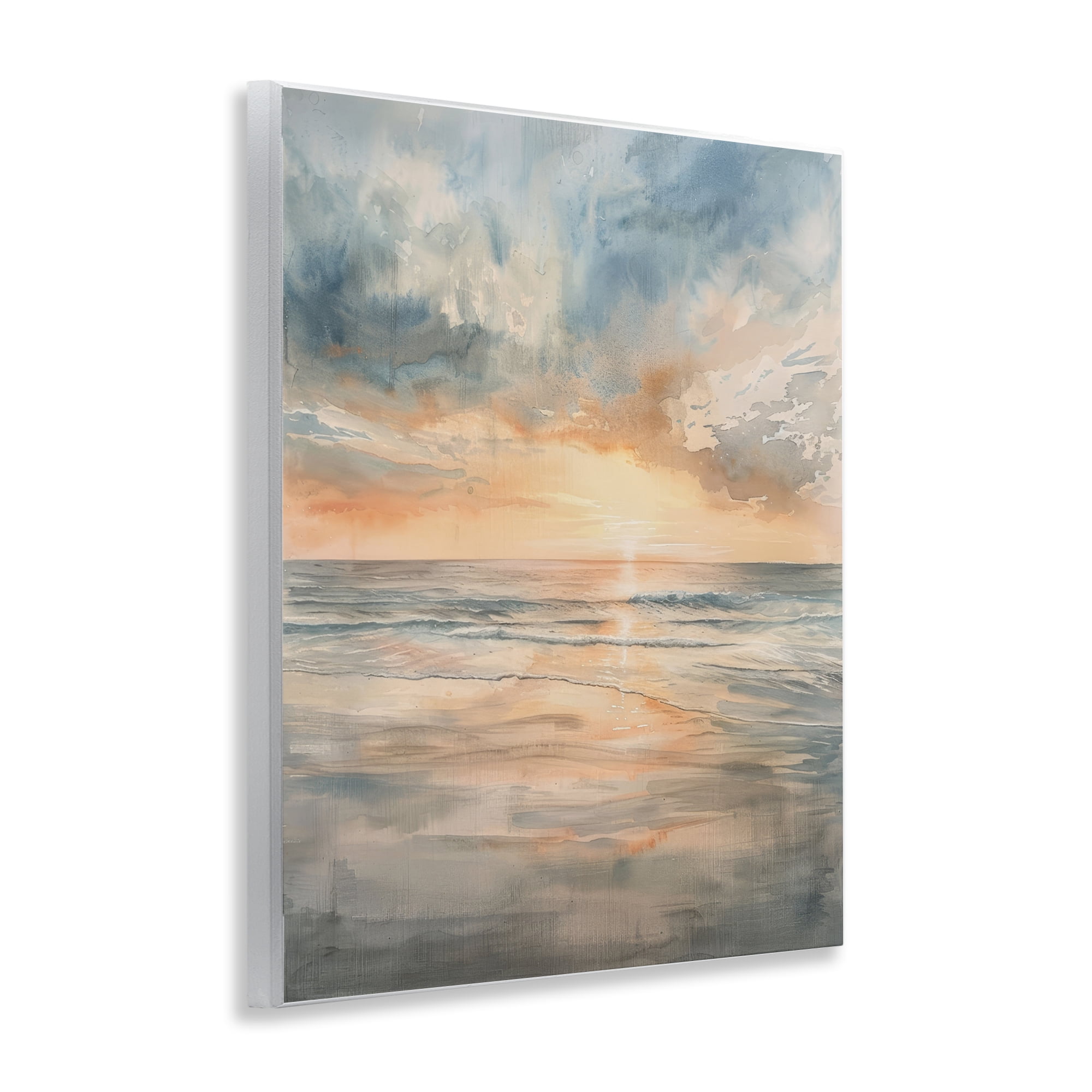 Stupell Industries Coastal Sunset over Gentle Waves Wall Plaque Art, design by Petal Prints Design