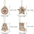thumbnail image 2 of Dalrosia 12PCS Rustic Christmas Burlap Tree Ornaments Farmhouse Hanging Decorations Christmas Stocking Tree Ball Shaped Decor for Christmas Party, 2 of 6