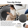 thumbnail image 6 of Abstract Plaid Round Rug 4Ft Black White Checkered Spiral Illusion Tunnel Interior Circle Area Rugs Washable Non Slip Indoor Floor Mats Carpet for Living Room Bedroom Dining Room Home Decor, 6 of 9