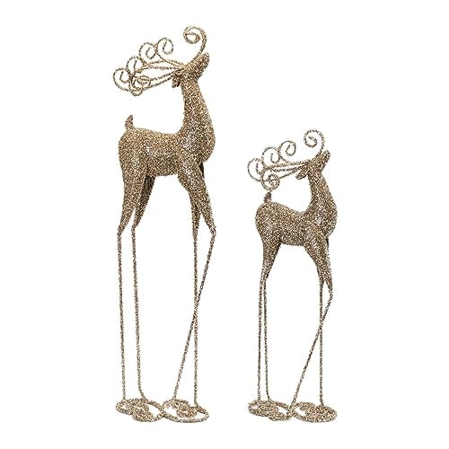 Melrose Modern Home Decorative Deer (Set of 2) 24.5" H, 32.75" H Metal