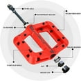 thumbnail image 6 of Zacro Bike Pedals, Nylon Non-Slip Mountain Bike Pedals Platform Bicycle Flat Pedals 9/16" with Wrench, Red, 6 of 9