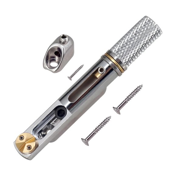Bunblic Headless Guitar Bridge Accessories Hardware Direct Replace Sturdy Split Tailpiece Fittings for Classical Guitars Folk Guitars Silver