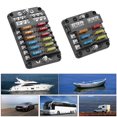 thumbnail image 2 of TFixol Positive and Negative Anodes Fuse Block Box Transparent Cover Fuses Holder with LED Indicator Light for Car Marine Boat Remoulded Use 6-Way 12-Way Optional, 2 of 7