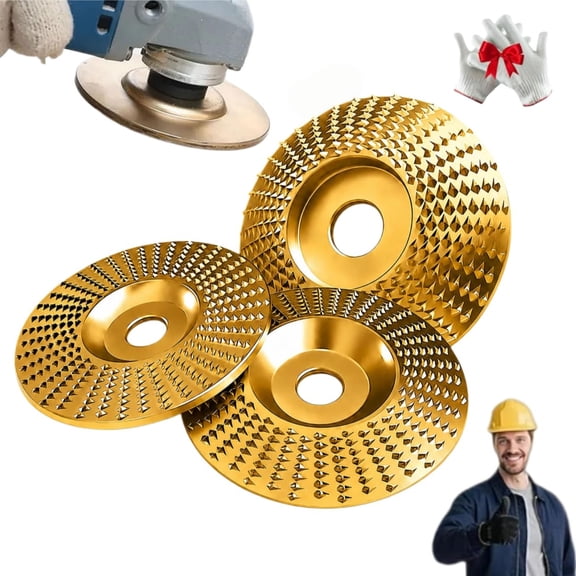 Angle Grinder Polishing Pad, Tungsten Carbide Wood Carving Disc Set, Heavy-Duty Grinding Wheel for Shaping, Carving & Sanding Wood, Fits 4" and 4-1/2" Angle Grinders