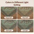 thumbnail image 7 of Design&I 9'x12' Washable Area Rug Cream Retro Vintage Symmetrical Motif Featuring Interlocking Border for Great Room, Large Living Giant Skid-Resistant, 7 of 7