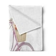 thumbnail image 2 of Bicycle Soft Flannel Fleece Throw Blanket, Watercolor Illustration of a Pink Bicycle with Flowers Romantic Vintage, Cozy Plush for Indoor and Outdoor Use, 60" x 80", Multicolor, by Ambesonne, 2 of 5