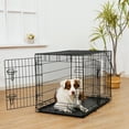 thumbnail image 2 of Vibrant Life Wire Dog Crate, Double-Door, Divider and Leak-Proof Tray, Metal, Foldable, Durable, Black, 36", 2 of 5