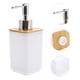 thumbnail image 5 of Conjuntos de dispensadores de jabón cuadrado únicos para baño y lavandería en blanco, 5 of 6