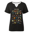 thumbnail image 4 of DHFJKG Women's Graphic T Shirt Dinosaur Printed Short Sleeve V Neck Tees Tops Casual Summer Outfit, 4 of 4