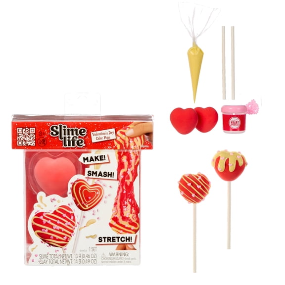 Slime Life Heart Shaped Cake Pop Do It Yourself Slime Kit - Unboxing Ingredients to Make, Smash, and Stretch Your Food