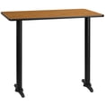 thumbnail image 4 of 30'' x 48'' Rectangular Natural Laminate Table Top with 5'' x 22'' Bar Height Table Bases - XU-NATTB-3048-T0522B-GG, 4 of 5