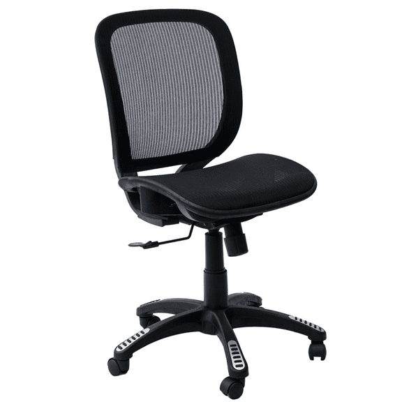 Canary Products Fully Meshed Ergonomic Height Adjustable Black Office Chair no Armrests & no Headrest, 42 Inch Max Height