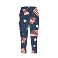 thumbnail image 3 of Favoffer Women's Capri Leggings Independence Day Print Tight High Stretch Mid-Calf Cut Tummy Control Elastic Waist Athletic Yoga Workout Streetwear Daily Casual Active Bottoms, 3 of 5