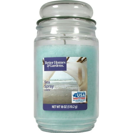 Better Homes & Gardens Sea Spray Linen Single-Wick 18 oz. Jar (Best Scented Candle Brands)