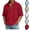 Red, variant on HAJWOH Mens Quarter Zip Golf Polo Shirts Casual Short Sleeve Waffle Pullover Sweater Top Light Outdoor Sport Shirt
