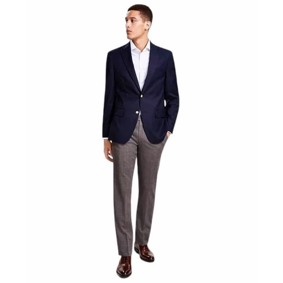 Tommy Hilfiger Mens Modern fit Sport Coat Blazer 42 L Navy Blue Solid Stretch