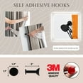 thumbnail image 3 of Evideco French Home Goods Curtain Holdbacks Elegant Round Design Curtain Tieback Hooks - Set of 2 Adhesive Drapery Holdbacks - Glossy Black, 3 of 6