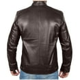 thumbnail image 3 of Xzbqbs Mens Leather Jacket Casual Biker Motorcycle PU Stand Collar Coat Fashion Slim Fit Motorcyle Lightweight Jackets for Men, 3 of 4