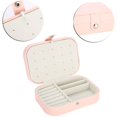 thumbnail image 4 of Portable Jewelry Box Earring Ear Stud Ring Necklace Holder Storage Organizer Case (Pink), 4 of 12