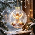 thumbnail image 5 of Barsme Glowing Christmas Story Ornament,Christmas Angel Decoration Ball With LED Light,Mini Holiday Scene Hanging Tree Decor – Warm Glow Keepsake For Mantel Window And Gift Giving, 5 of 6