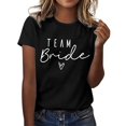 thumbnail image 1 of Fgnfyis T-Shirts à Manches Courtes pour Femmes Mode pour Femmes pour Hauts Décontractés T-Shirt à Manches Courtes à Col Rond Tee T-Shirt avec Imprimé de Lettres Haut Ample T-Shirts pour Femmes Noir_001 m, 1 of 1