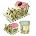 thumbnail image 5 of Hamster Hideout Pet Mouse Rat Gerbil Double Layer Villa Small Rat Activities House Wooden Hut Climbing Ladder, 5 of 21