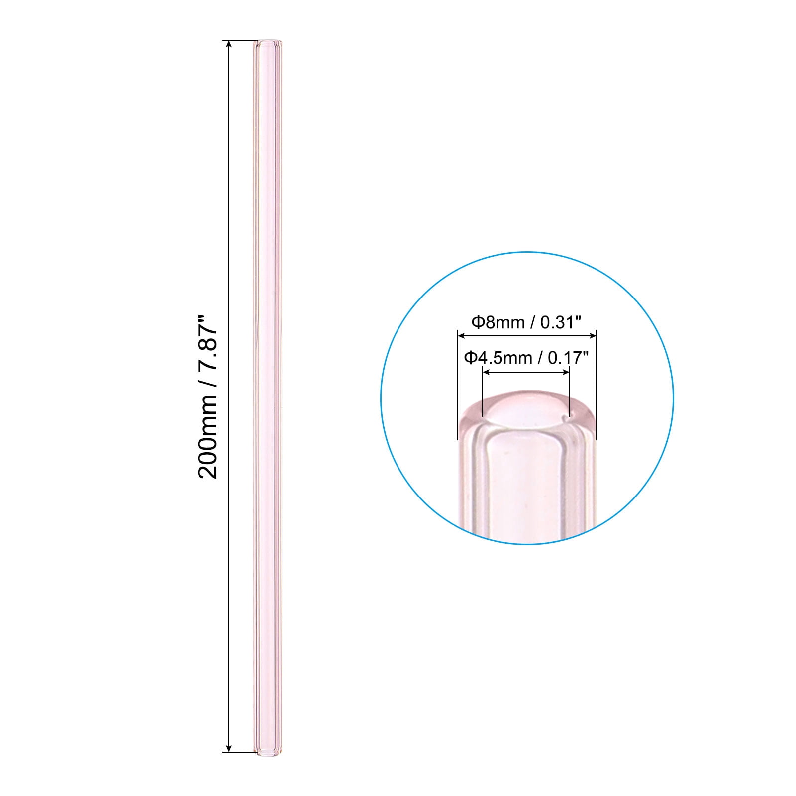 Unique Bargains Glass Tubes Borosilicate Long Glass Pipes Blowing Tubes Pink