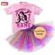 thumbnail image 5 of Conjunto de tutú y vestido para cumpleaños de niñas, traje de fiesta de cumpleaños de Monster High Boll, vestido ligero para fiesta de niñas, falda de 5 años, manga larga, 5 of 5