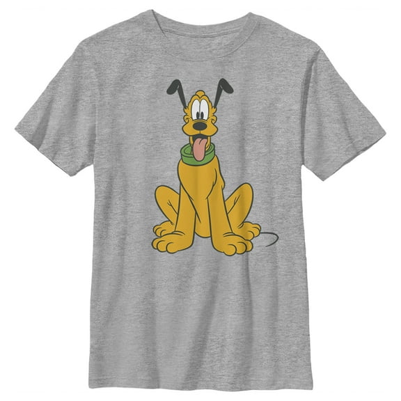 Boy's Mickey & Friends Pluto Perked Dog Ears Graphic Tee Athletic Heather X Large