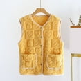 thumbnail image 4 of Fmbrln Womens Flannel Fuzzy Fleece Vest Full Button Sleeveless Jackets Fall Winter Soft Comfy Thickened Warm Lightweight Outwear Vest with Pockets, 4 of 5