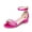 HOT PINK, variant on Girls Sandals Low Heel Pump Ankle Strap Pearl Dress Flower Wedding Party Shoes for Little Kid/Big Kid