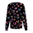 thumbnail image 3 of Valentines Scrub Jackets for Women Plus Size Hoilday Long Sleeve Cute Love Hearts Graphic Scrubs Loose Button Snap Front Scrub Tops Nursing Uniform Medical Nurse Workwear with Pockets Black S, 3 of 4