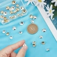 thumbnail image 3 of 40pcs 2 Sizes Bead Cap Pendant Bails 24K golden & 925 Sterling Silver Plated Eye Pin Bails Pearl Pendant Connector for Pendant Necklace Jewelry Making, 3 of 7