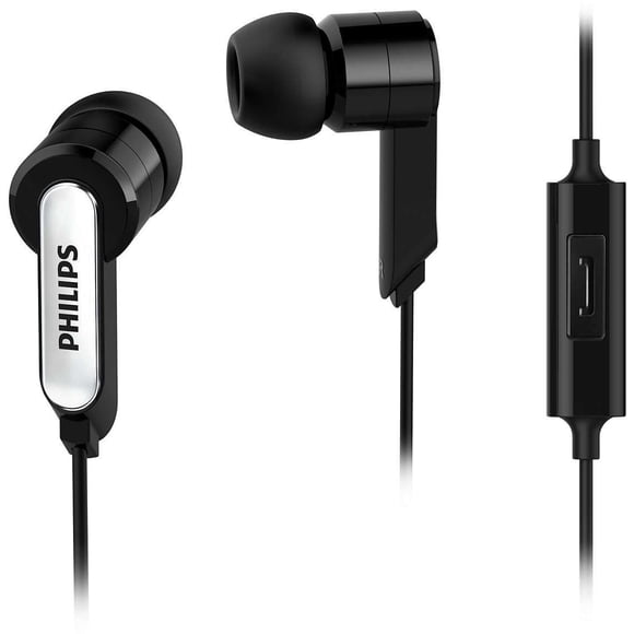 Audífonos intraaurales Philips SHE1405 con micrófono, negros
