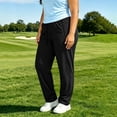 thumbnail image 5 of Cagogo Women Plus Size Straight Elastic Waist Trousers with Pockets Casual Loose Long Pants Party Work Daily Lounge Bottoms, Black 2XL, 5 of 7
