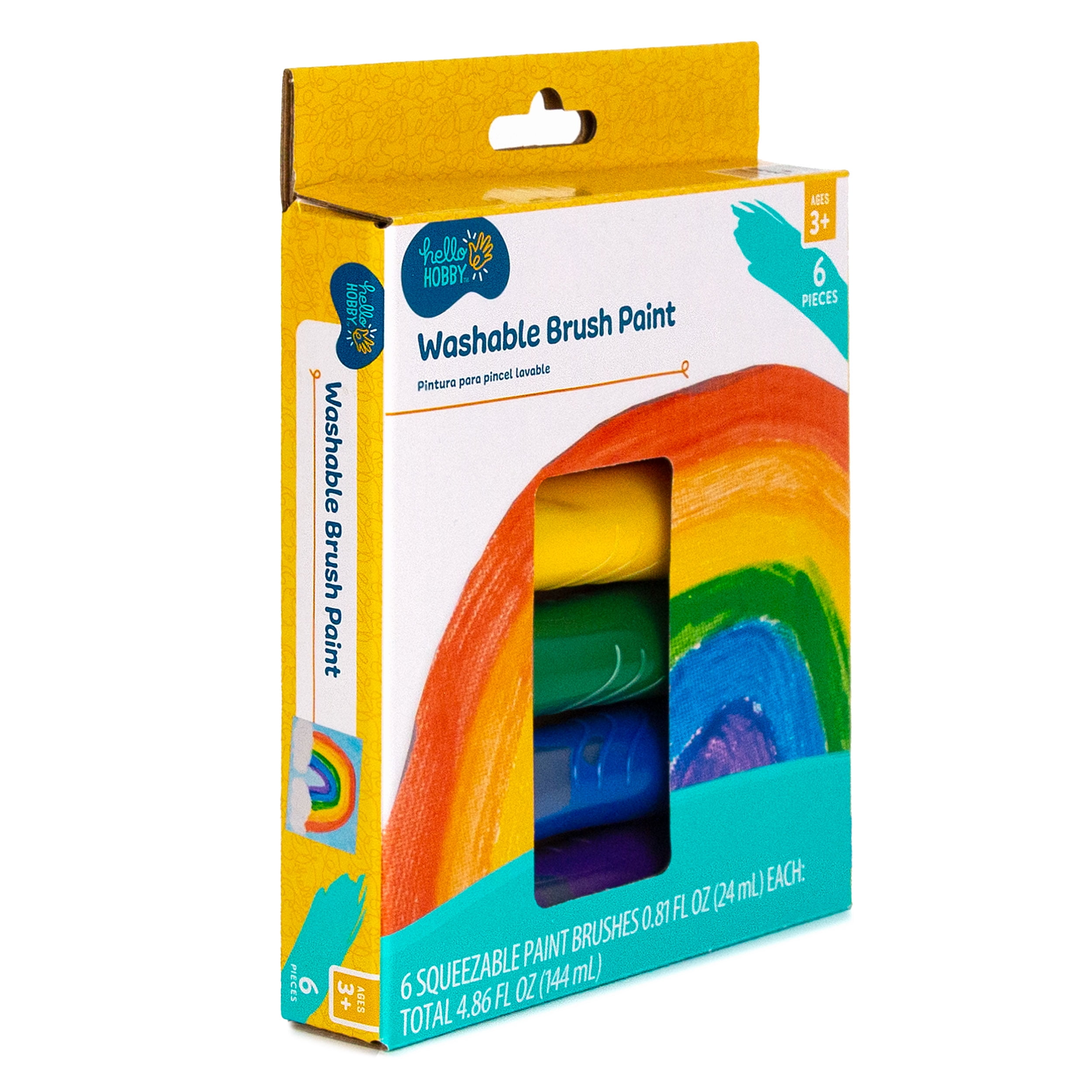 Hello Hobby Washable Squeezable Paintbrushes, 6-Pk