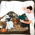 thumbnail image 6 of Ghost Reader Halloween Blanket 60"x50" Book Lovers Gifts Throw Blankets Skeleton Reading Books for Women Bookworm Bookish Boo Basket(Ghost), 6 of 7