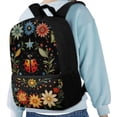 thumbnail image 4 of Binienty Ladybug Floral Print School Backpack for Kids Elementary Students Bookbag 17 Inch with Quick Access Front Pocket Padded Shoulder Straps Back to School Gift, 4 of 6