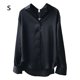 thumbnail image 1 of Blusa de mujer Camisa holgada de manga larga de satén Retro Girl Casual Top, Negro, S Noticed AP001166-19B, 1 of 7