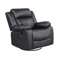 thumbnail image 4 of Détendez-vous dans un Fauteuil Inclinable Pivotant Morgan en Tissu Noir, 4 of 5