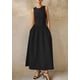 thumbnail image 4 of Vestido Maxi sin Mangas Patchwork Negro XL PRETTYGARDEN, 4 of 8