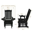 thumbnail image 2 of Fortune Candy Wood Patio Glider with High Back and Deep Contoured Seat, Heavy Duty 600 lbs, for Outdoor Patio Garden, Black, 2 of 9