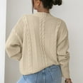 thumbnail image 4 of Vedolay Women's Cardigans Fashion Autumn Lapel Button Knit Sweater Women's Sweater Beige,XL, 4 of 5
