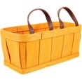 thumbnail image 1 of Yellow Wood Hanging Basket for Home Garlic Potato Storage Basket with Handle 12.5 x 8.5 x 6 Inches, 1 of 5