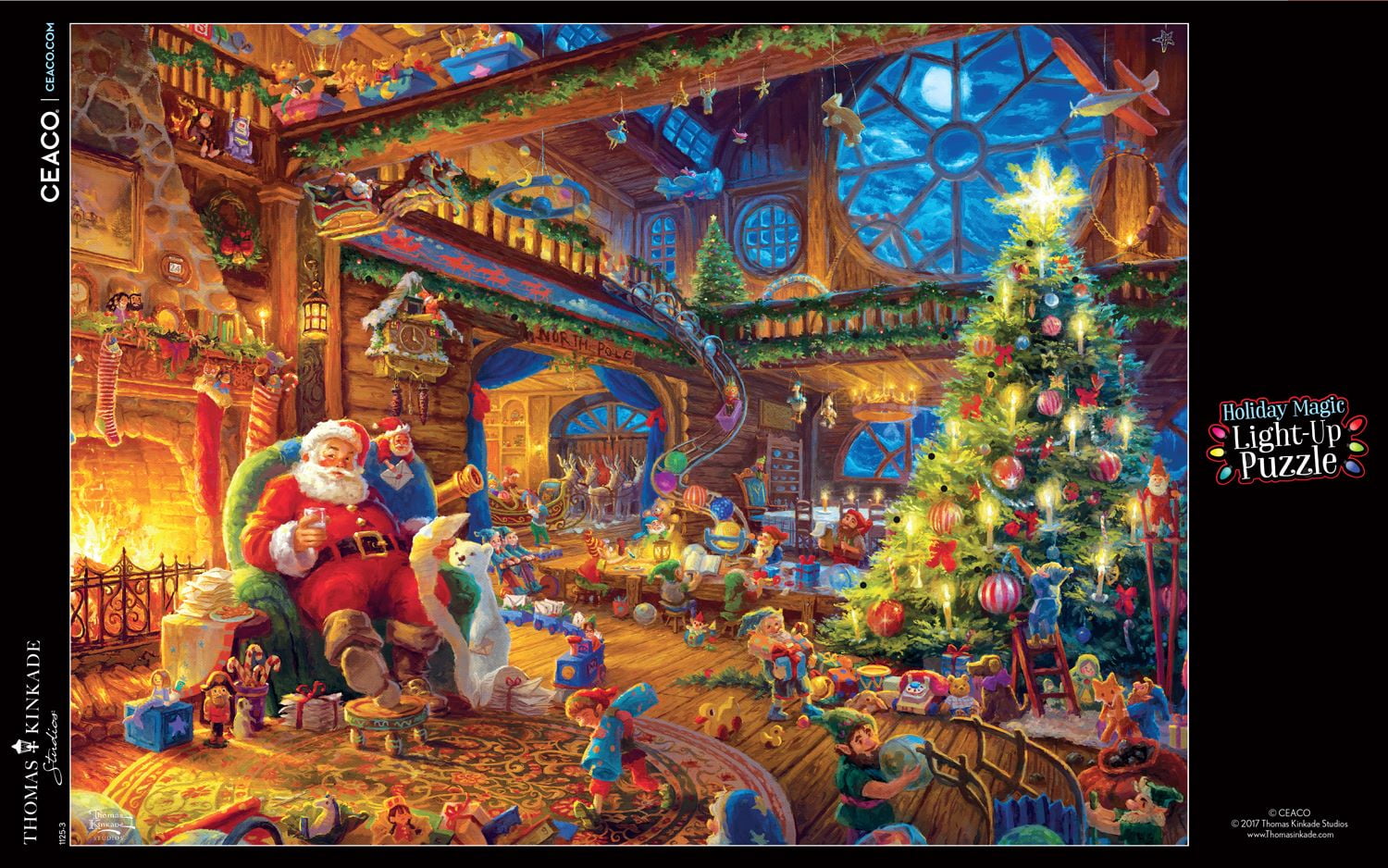 Ceaco Thomas Kinkade Santa Holiday Magic Light Up 500-Piece
