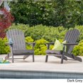 thumbnail image 2 of Noble House Hanlee Outdoor Wood Folding Adirondack Chair (Set of 2) Dark Gray, 2 of 19