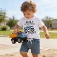 thumbnail image 4 of Kaprioy Toddler Baby Boy Summer Clothes Funny Letter EASILY DISTRACTED BY TRUCKS SHIPIA T Shirt Elastic Waist Pockets Shorts Set 2 Piece Boys Set, 4 of 5