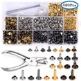 thumbnail image 1 of 480 Leather Rivets Set Double Cap,3 Sizes Metal Tubular Rivet With Punch Pliers And 3 Pieces Fixing Tools Compatible With Leather Repair Replacement R_Special Gift 773, 1 of 5