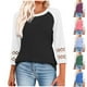 thumbnail image 1 of Top boho,Blusa informal de manga 3/4 para mujer, cuello redondo, estampado, mezcla de poliéster y elastano, corte holgado para estar en casa, sopatenor, 1 of 8
