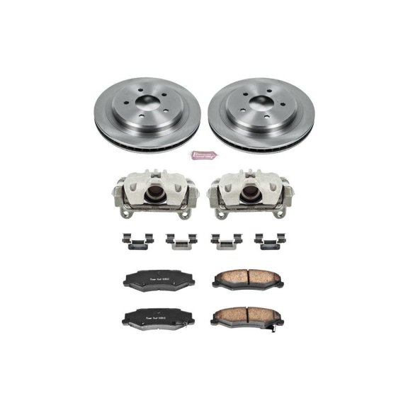 PowerStop Rear Stock Replacement Brake Pad and Rotor Kit with Calipers Fits: CADILLAC CHEVROLET Select Models KCOE1563